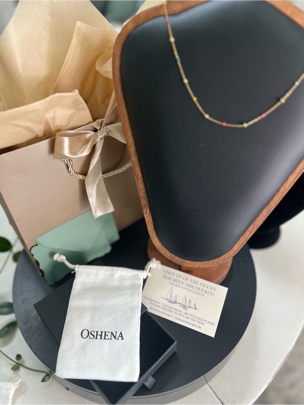 Oshena Gold Multicolor Beaded Necklace